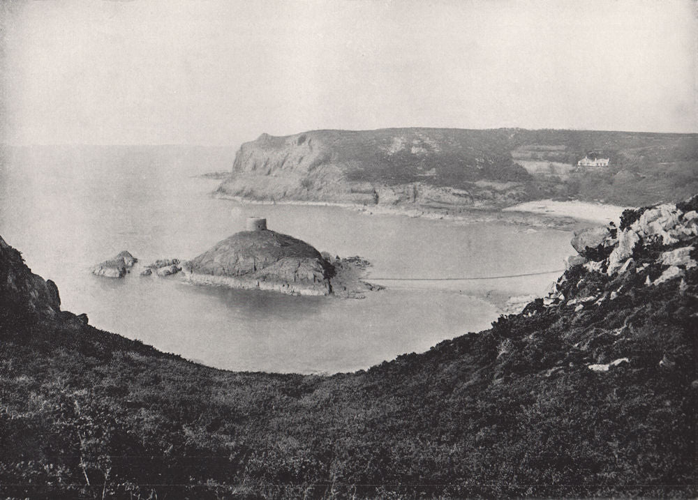 JERSEY. Portelet Bay and Janvrin Island. Channel Islands 1895 old print